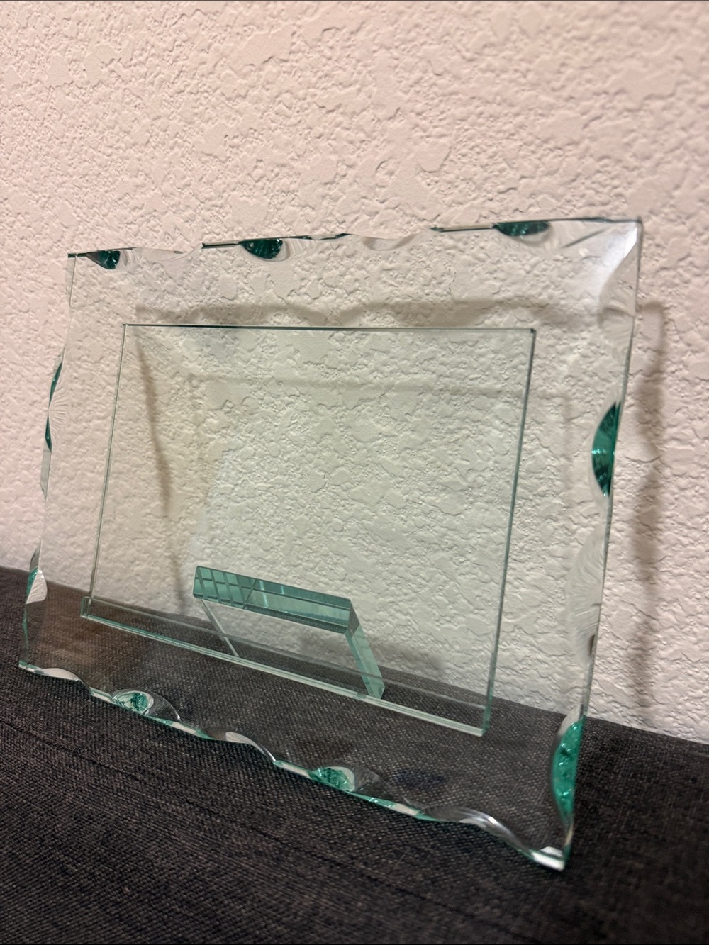 8”x6.5” Thick Glass Frame for 4”x6” Photo,Easy Slide In for Photo;Built-In Stand